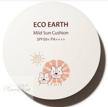 Мягкий солнцезащитный кушон THE SAEM Eco Earth Mild Sun Cushion SPF50+ PA++++